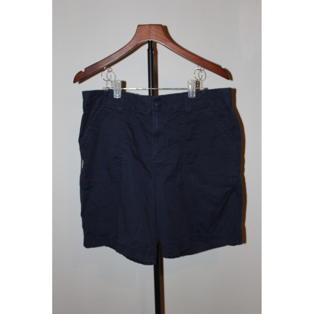 Magellan Outdoors Women's Classic Fit Utility Shorts Navy Blue Stretch Size L